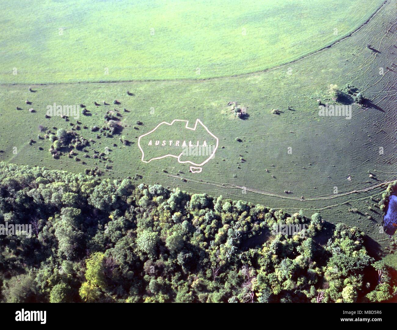 212 Chiselbury Camp (Fovant) Map of Australia cut into escarpment of Ancient camp at Chiselbury. ©2006 Charles Walker / Stock Photo