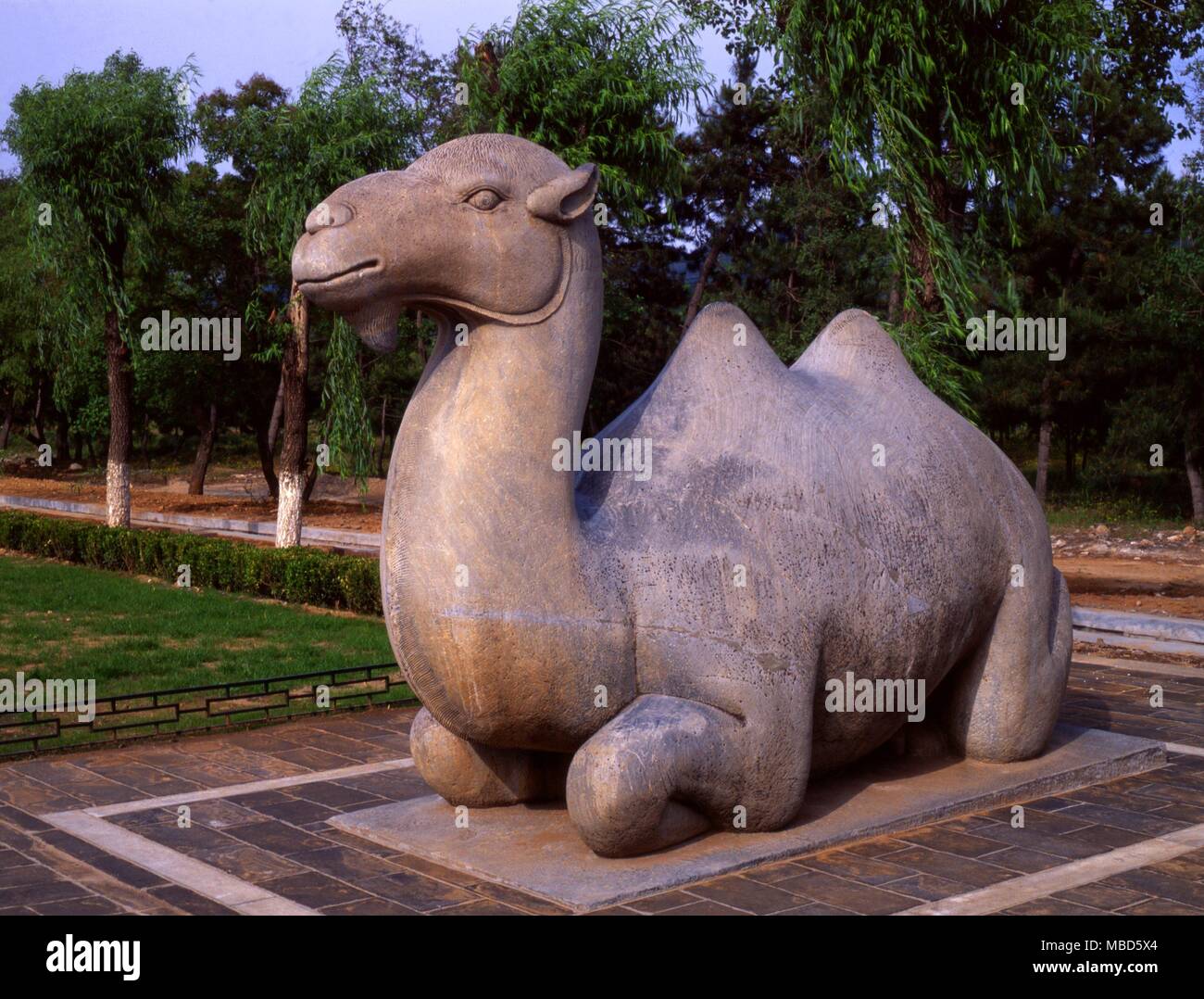 Dromedary on the sacred way leading to the Ming Tombs, Bejing. Stock Photo