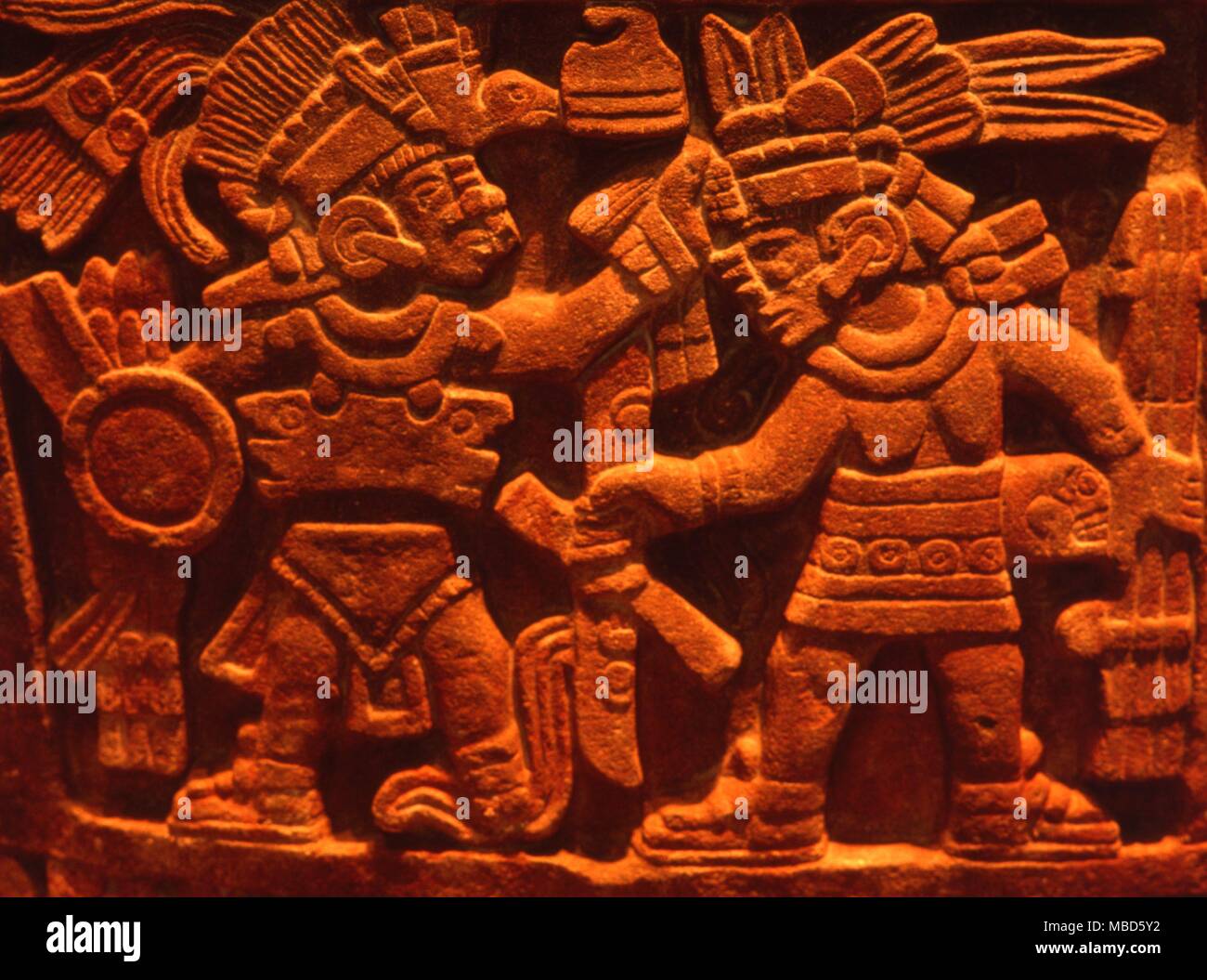 Detail of stone in the National Anthropological Museum, Mexico City. Stock Photo