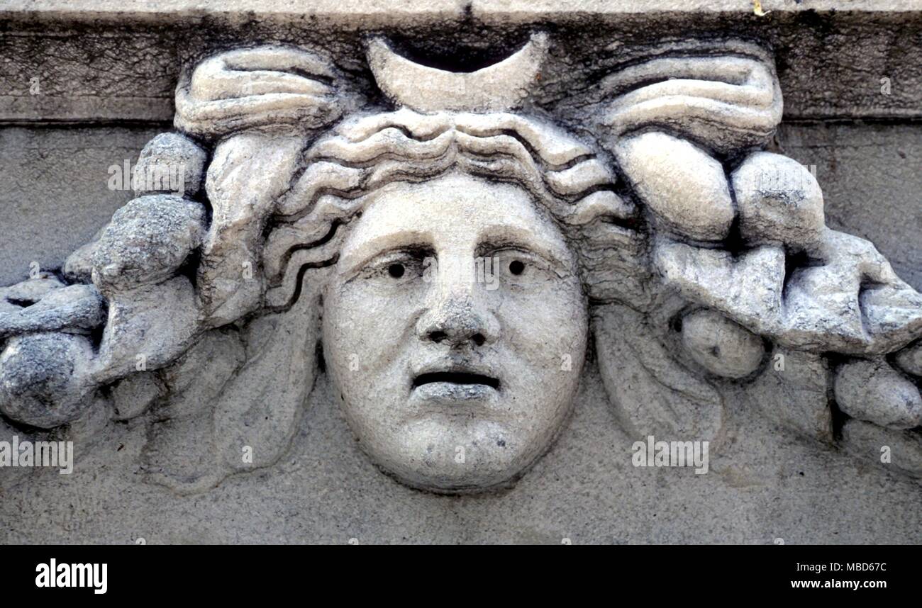Head of the Moon goddess, Luna, from the esoteric frieze formerly in the Nero temple at Aphrodisias now in the Museum at Izmir - © /Charles Walker Stock Photo