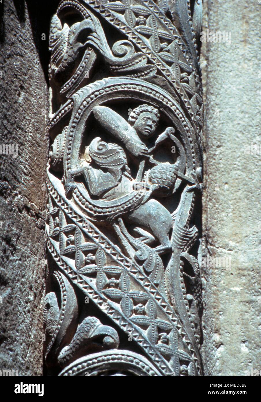 Chartres - Sagittarius on the north door of the western facade of Chartres Cathedral, Thirteenth century. - © / Charles Walker Stock Photo