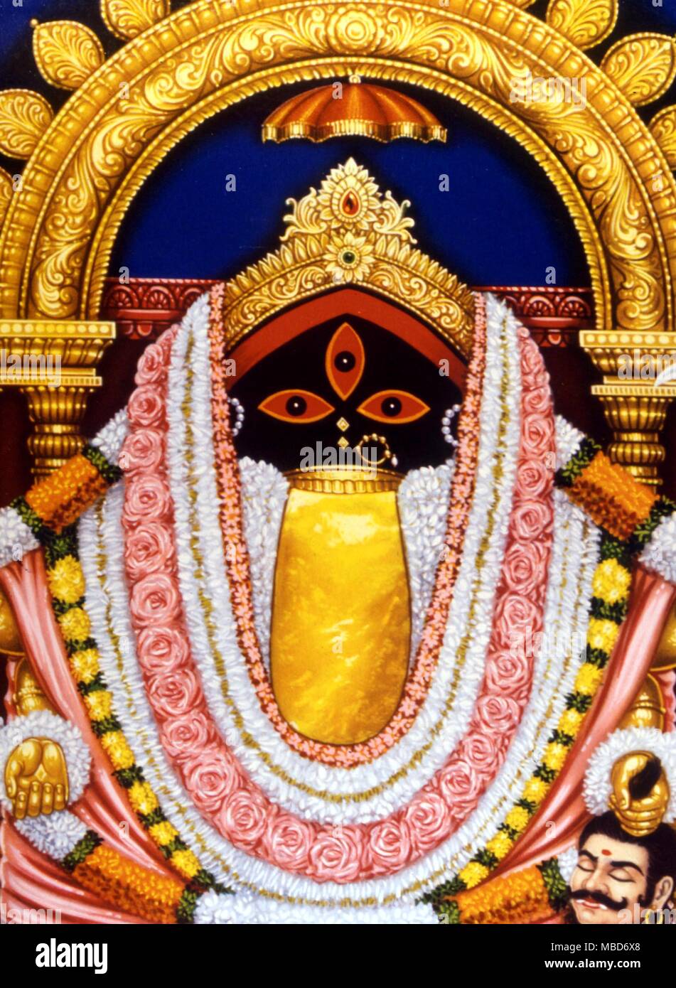 Kali - the Hindu goddess-demon - street poster in Bombay India Stock Photo