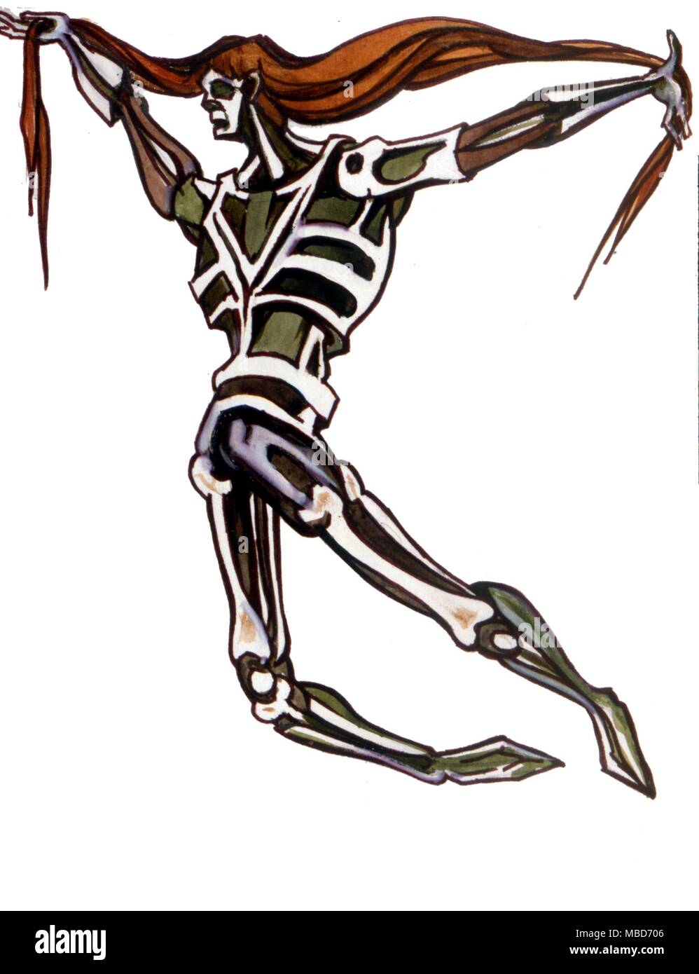 Lucifer in skeletal form, from a project for a Ballet, on A Theme of Lucifer, designed by Fay Pomerance in 1967 Stock Photo