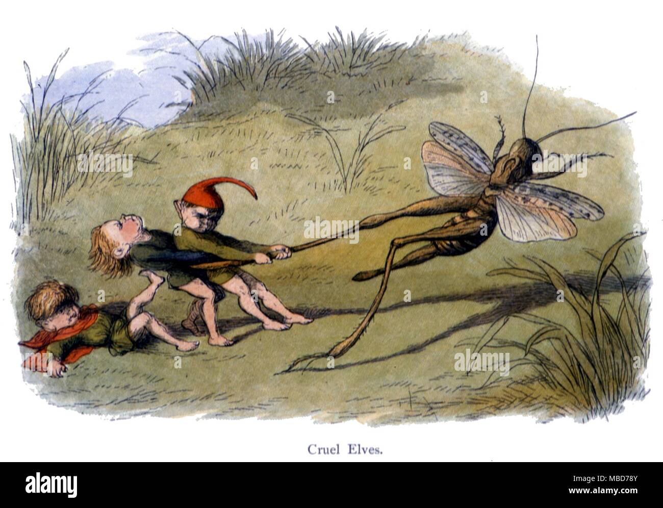 Fairies and elves - Cruel Elves - from Richard Doyle's In Fairyland - a series of pictures from the Elf-World - 1875 Stock Photo