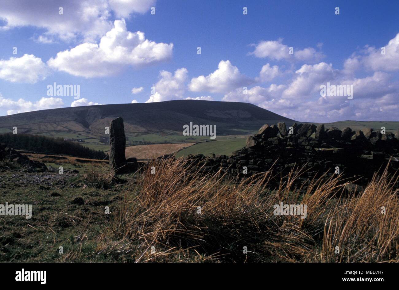 Newchurch in Pendle Hill, from the Lancashire side. The hill was an infamous haunt of witches. Stock Photo