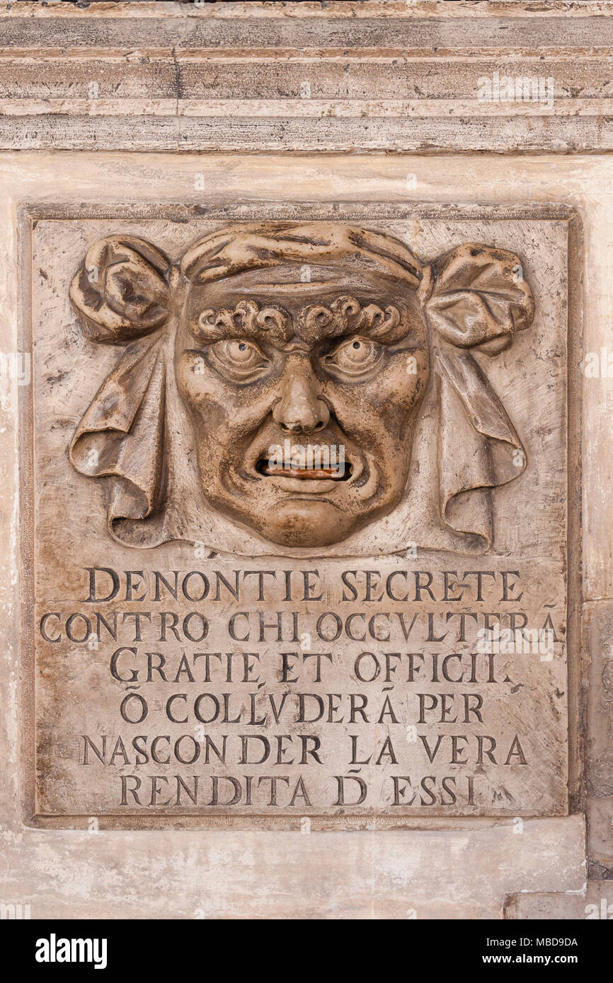 Italy, Venice: the Bocca di Leone in the Doge's Palace Stock Photo