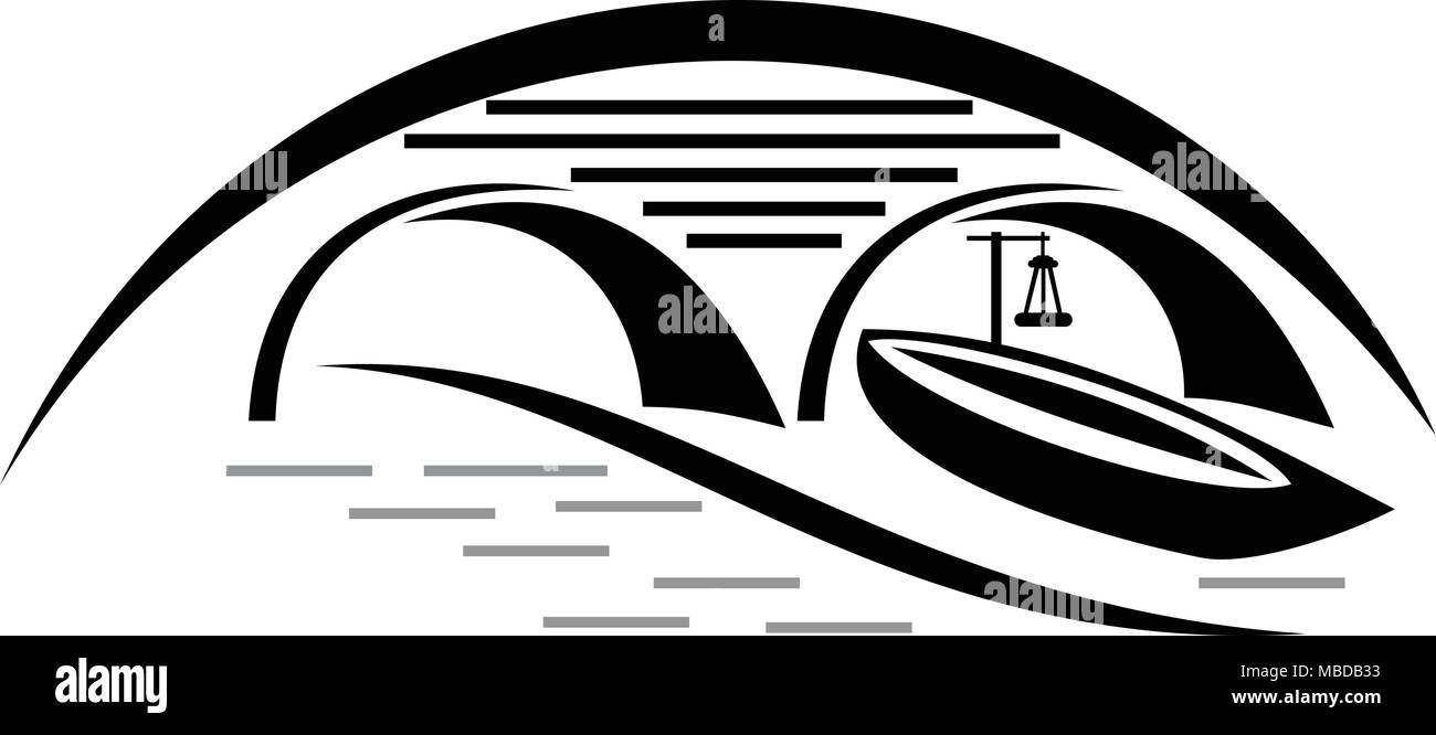 Bridge ship Logo Design Template Vector Stock Vector