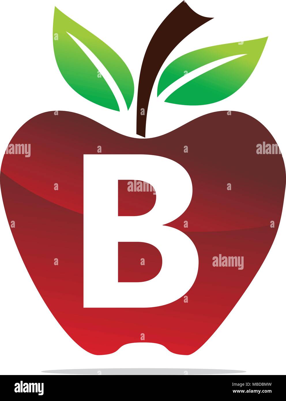 Apple letter B Logo Design Template Vector Stock Vector
