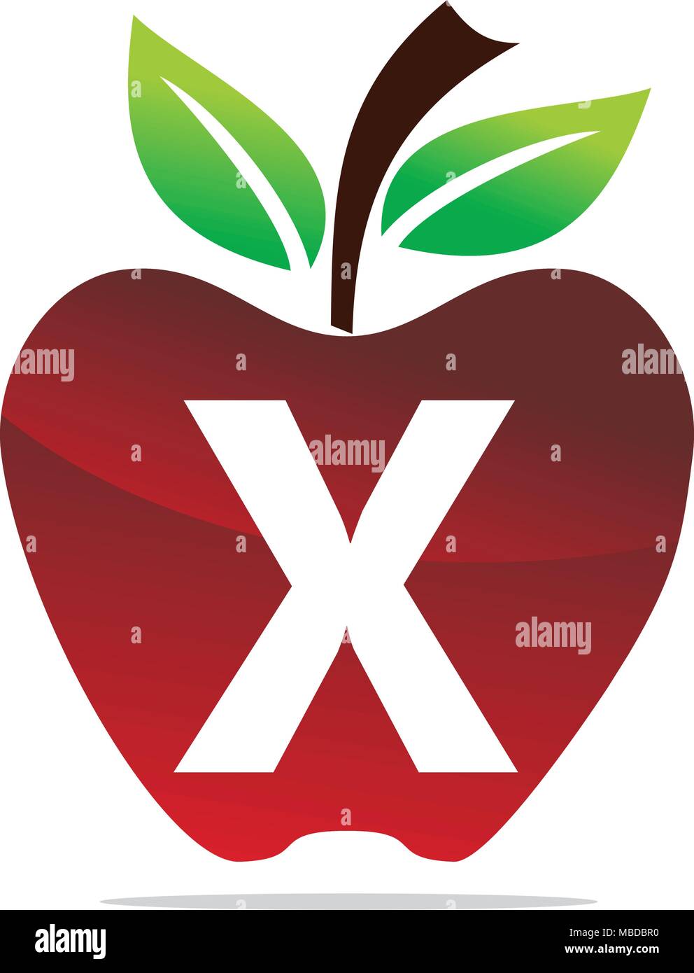 Apple letter X Logo Design Template Vector Stock Vector