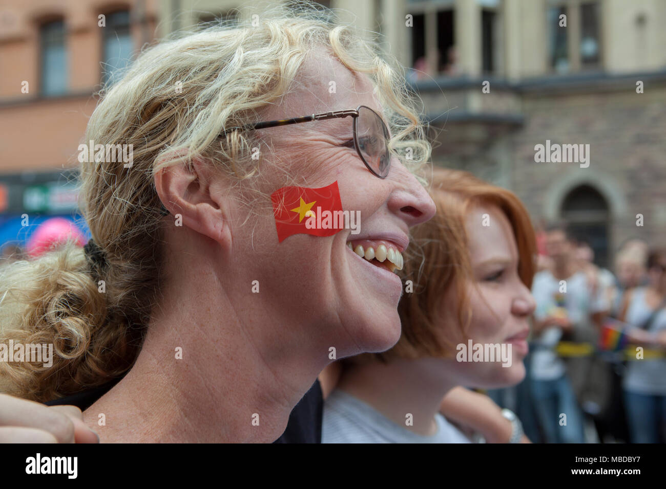 People at the Stockholm Pride festival, Sweden. Stock Photo