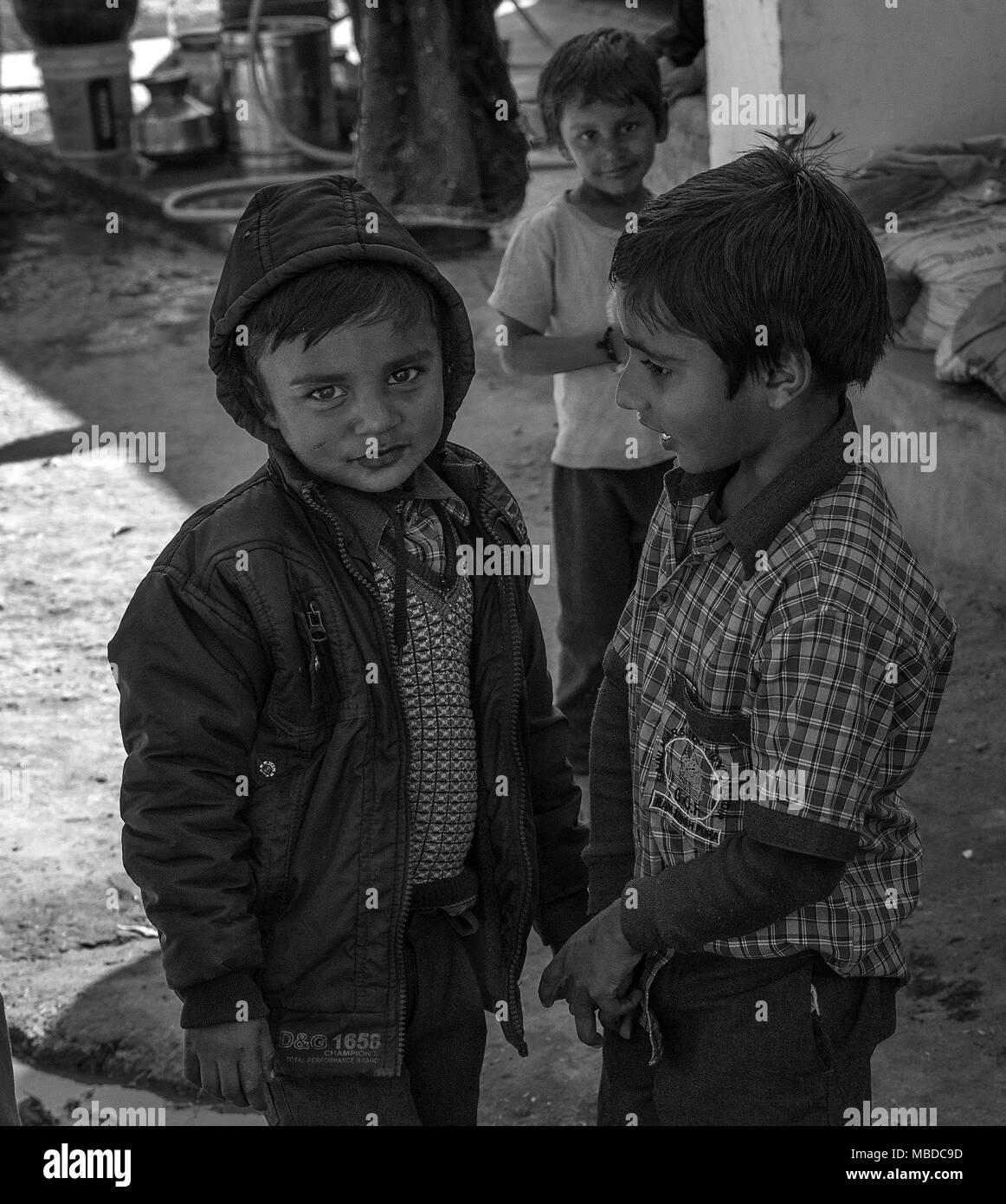 Indian village school Black and White Stock Photos & Images - Alamy