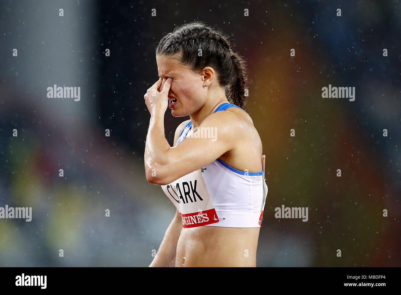 Scotland's Zoey Clark reacts after finshing fourth in the Women's 400m