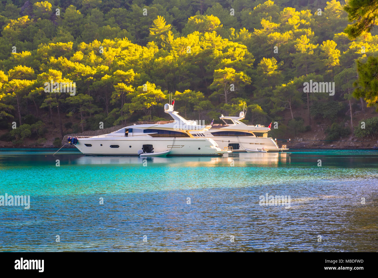 Boat sailing in Mediterranean Sea Marmaris, Turkey Stock Photo