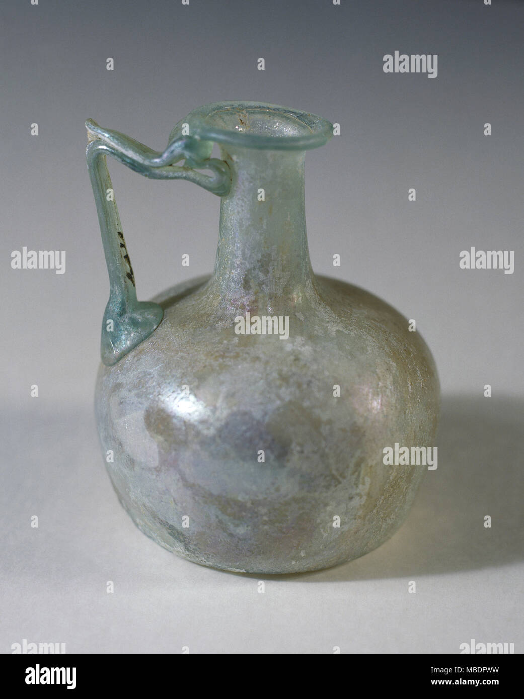 Roman glass jug, 1st century AD. National Museum of Roman Art. Merida, province of Badajoz, Extremadura, Spain. Stock Photo