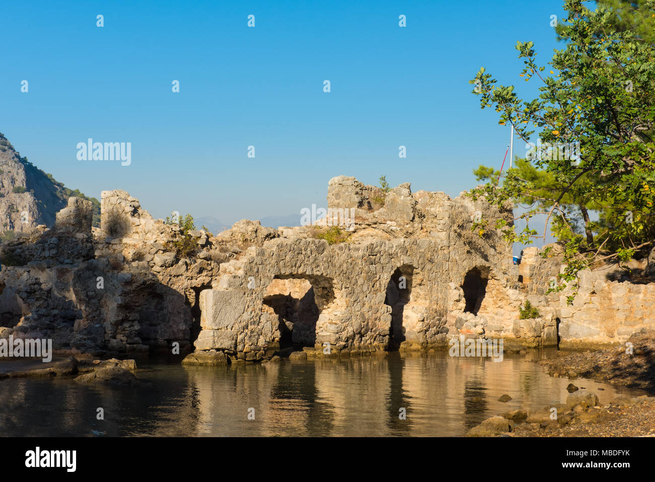 ruins of Cleopatra bathing, Marmaris, Turkey Stock Photo