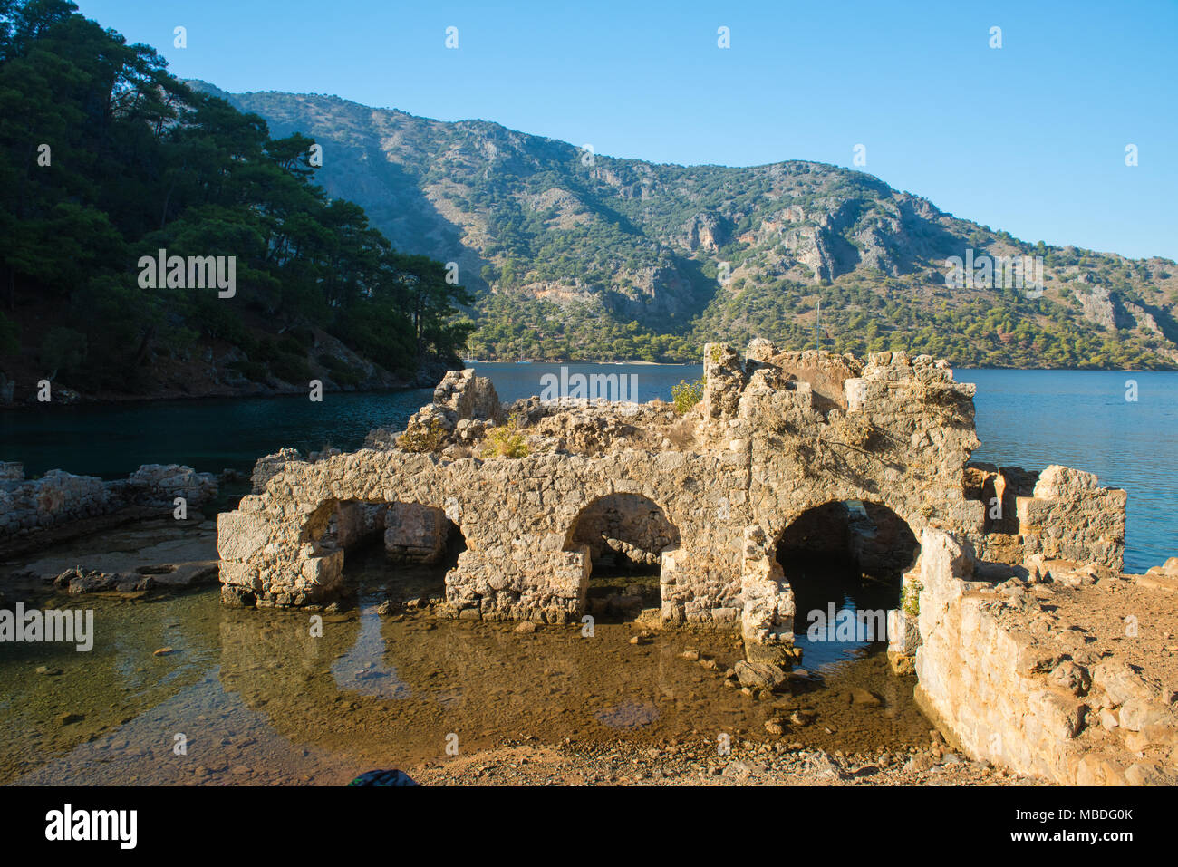 ruins of Cleopatra bathing, Marmaris, Turkey Stock Photo