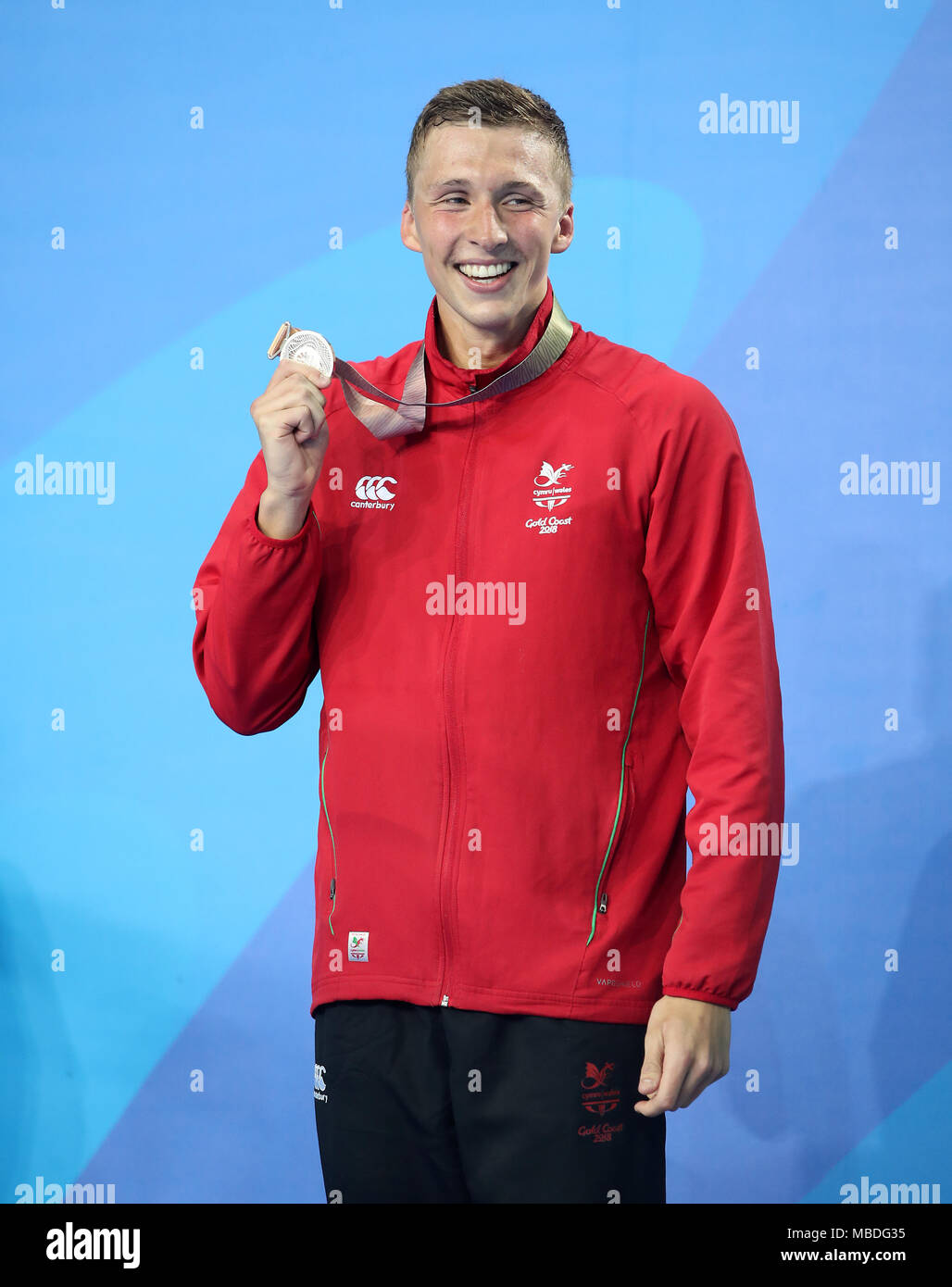 Wales' Daniel Jervis with his silver medal after the Men's 1500m ...