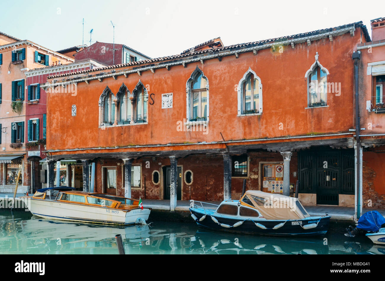 Colorful old houses on the canal Stock Photo - Alamy