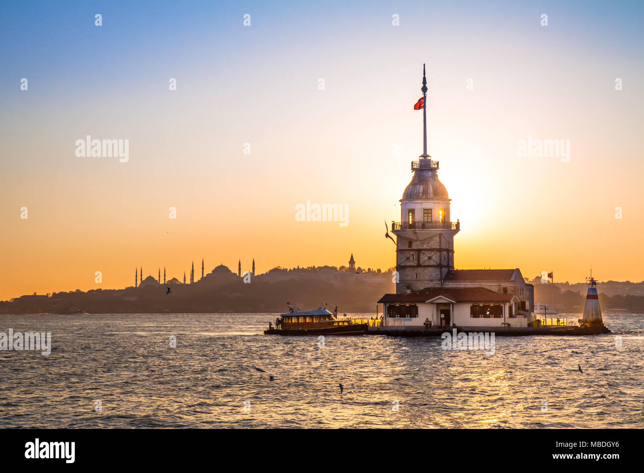 Maiden Tower or Kiz Kulesi Istanbul, Turkey Stock Photo