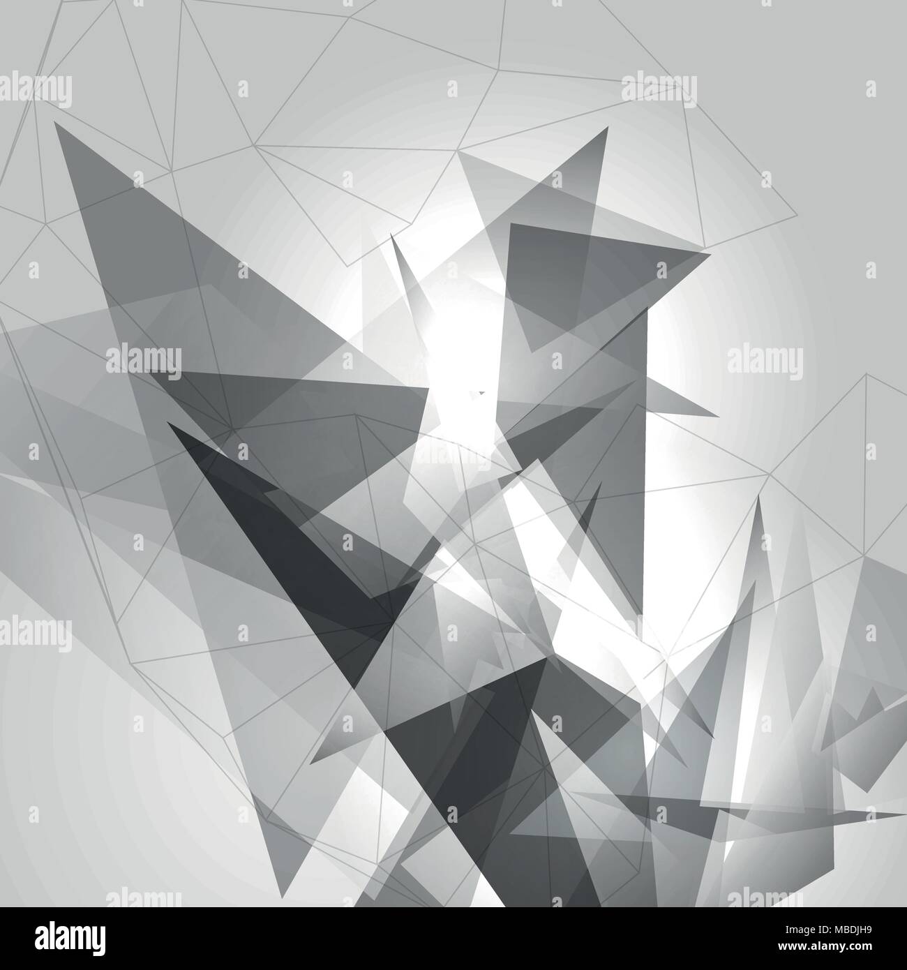 Black & White Background with Triangles - Vector Illustration Stock ...