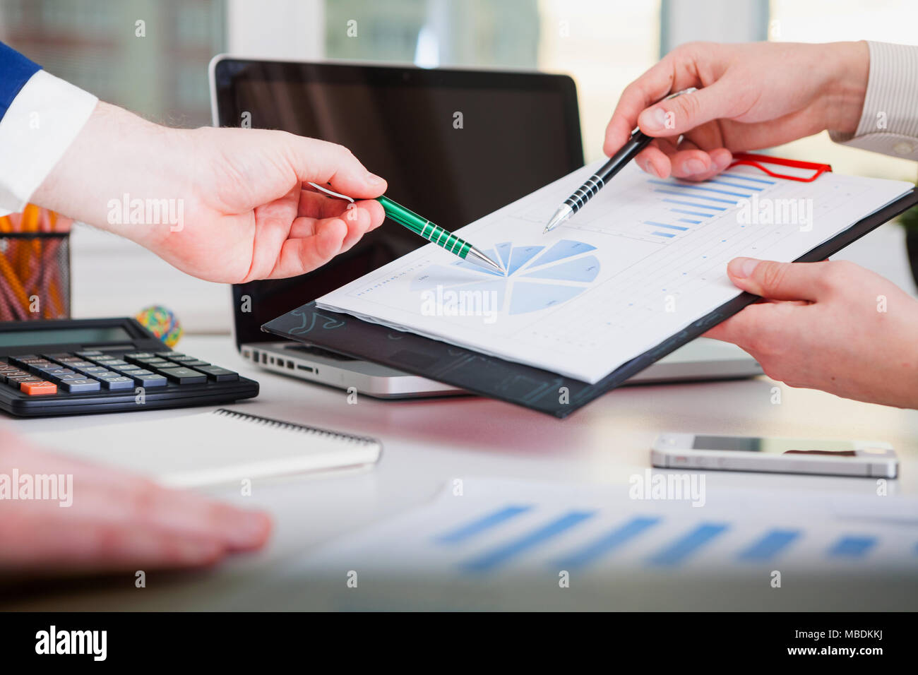 Team work process. Marketing strategy brainstorming. Stock Photo