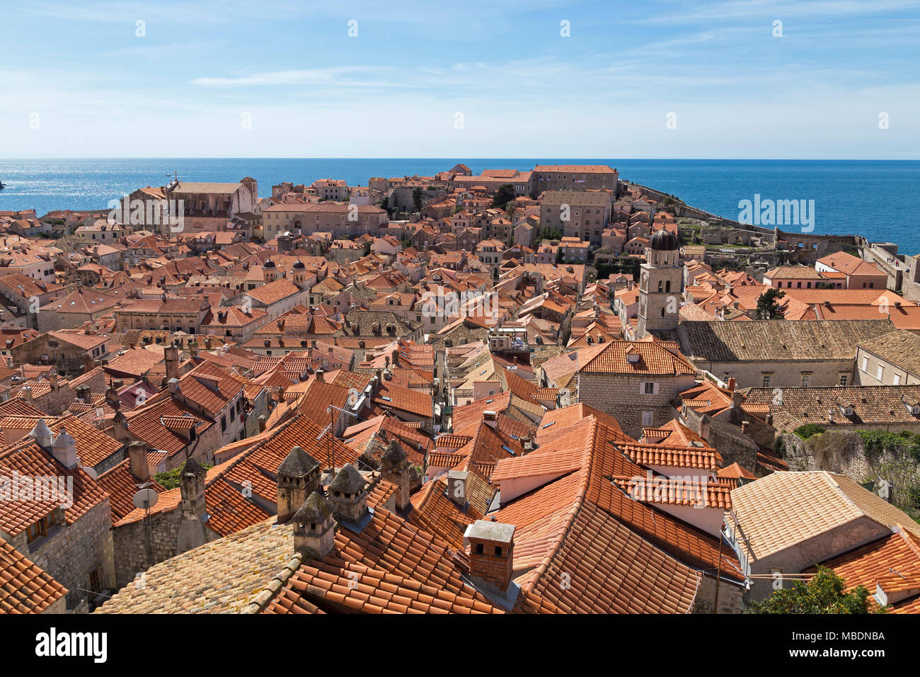 view of the old town from the town wall, Dubrovnik, Croatia Stock Photo