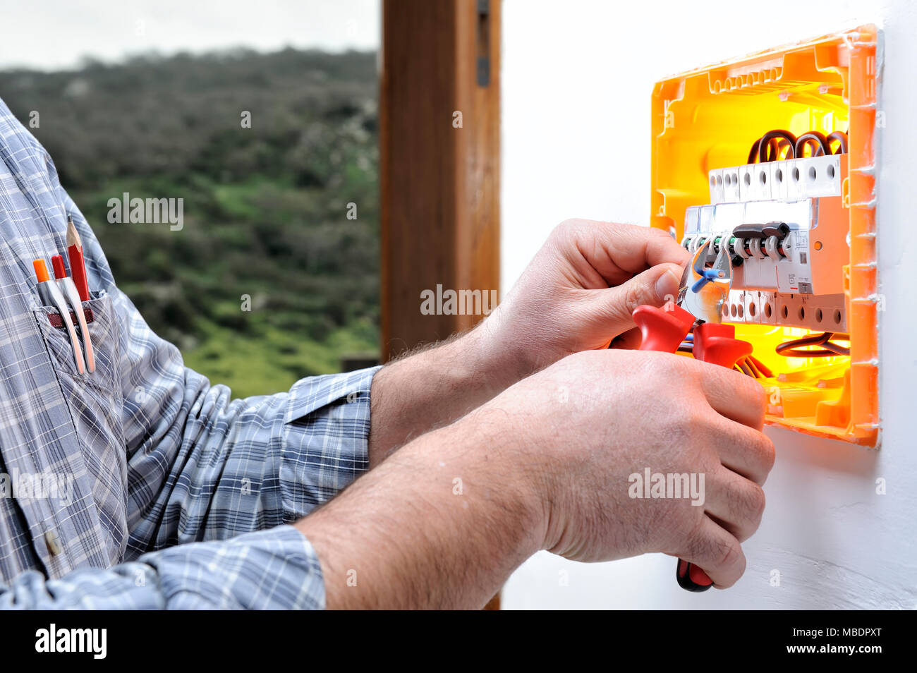 Electrical Technician to work on a residential electrical panel, cuts