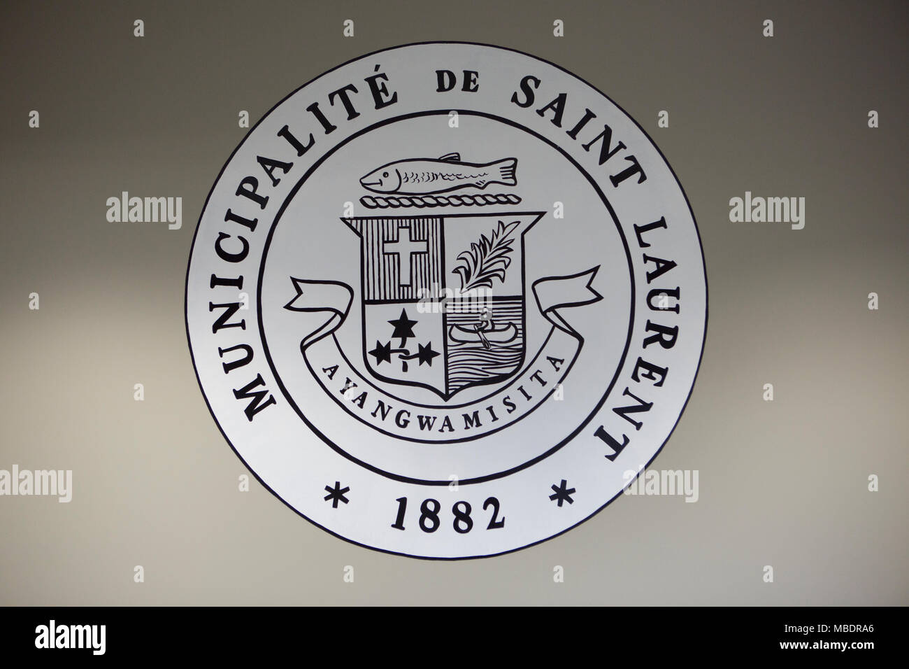 Coat of arm of the city of SaintLaurent, Manitoba, Wednesday August 12