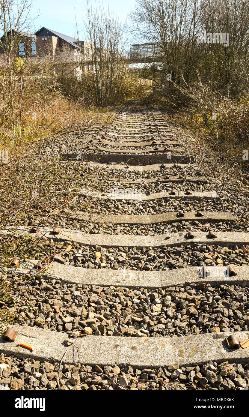 A disused railway line which may be brought back into use as part of the South Wales Metro project Stock Photo