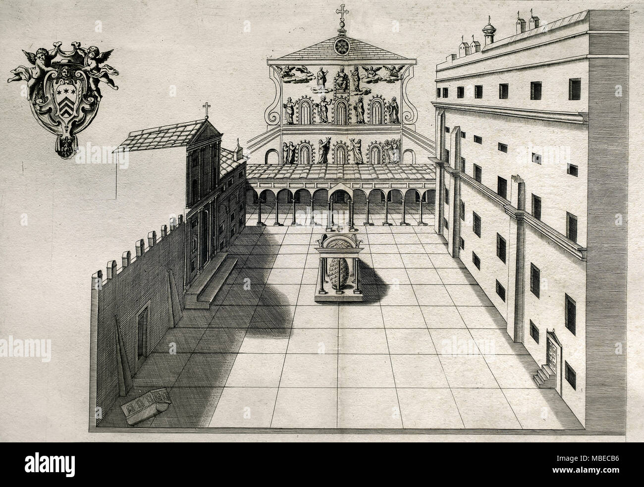 Architecture Of St. Peter's Basilica In Vatican 1810 ( Drawing ) Italy Italian ( The Papal Basilica of St. Peter in the Vatican, or simply St. Peter's Basilica, is an Italian Renaissance church in Vatican City, the papal enclave within the city of Rome. ) Stock Photo