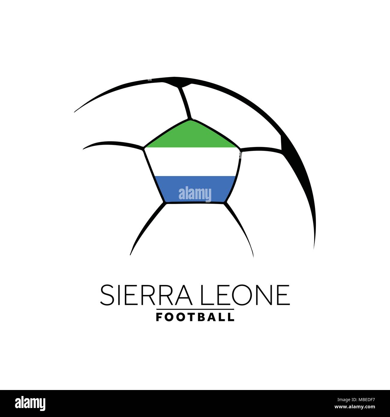 Soccer football minimal design with Sierra Leone flag Stock Vector
