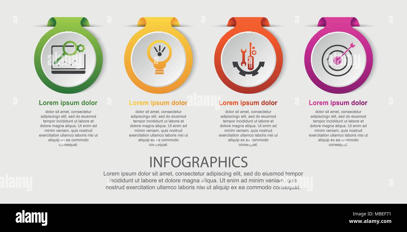 Modern vector illustration. Infographic template with the image of 4 ...