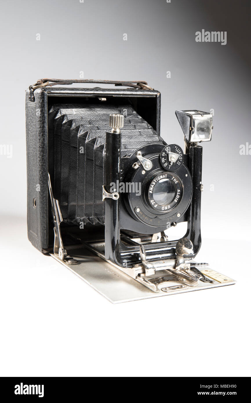 "The Aldis" Antique plate camera from the 1920's Stock Photo