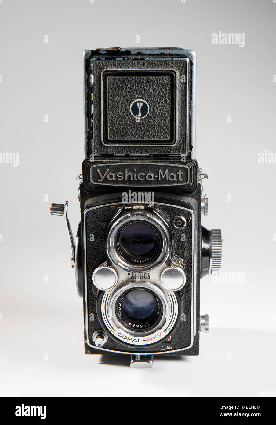 Antique Yashica Mat Twin Lens Reflex Roll Film Camera from the 1960's Stock Photo