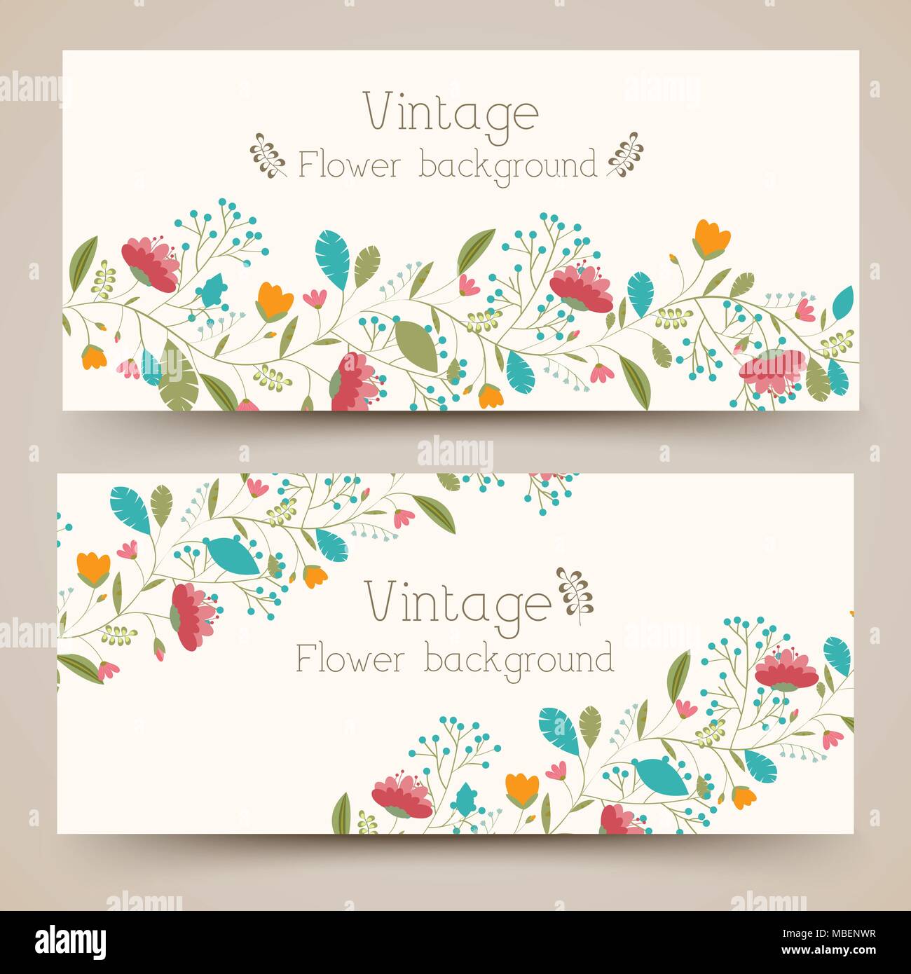 retro flower vertical banners concept. Vector illustration design Stock Vector