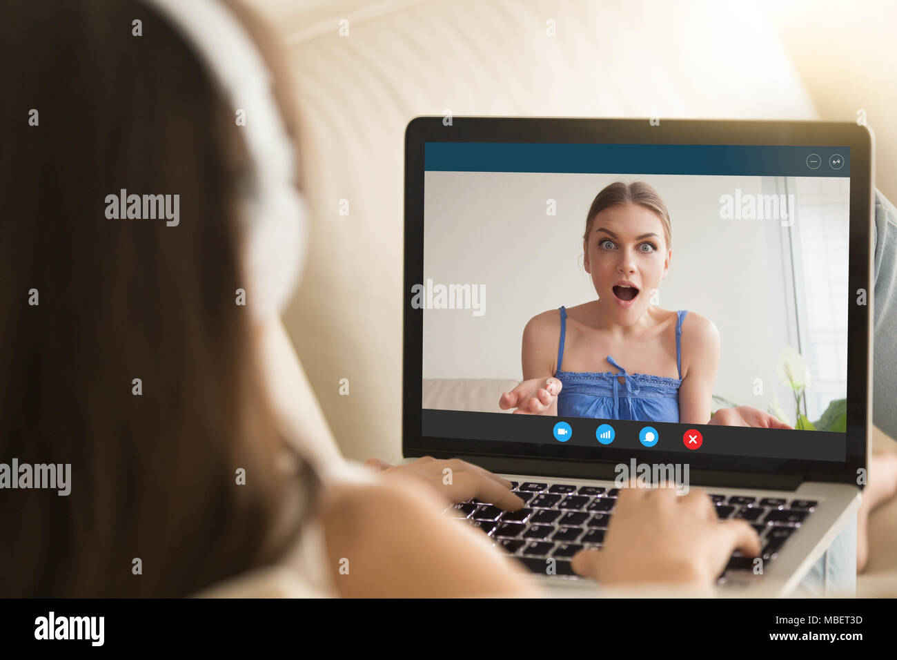 Webcam chat hi-res images - Alamy