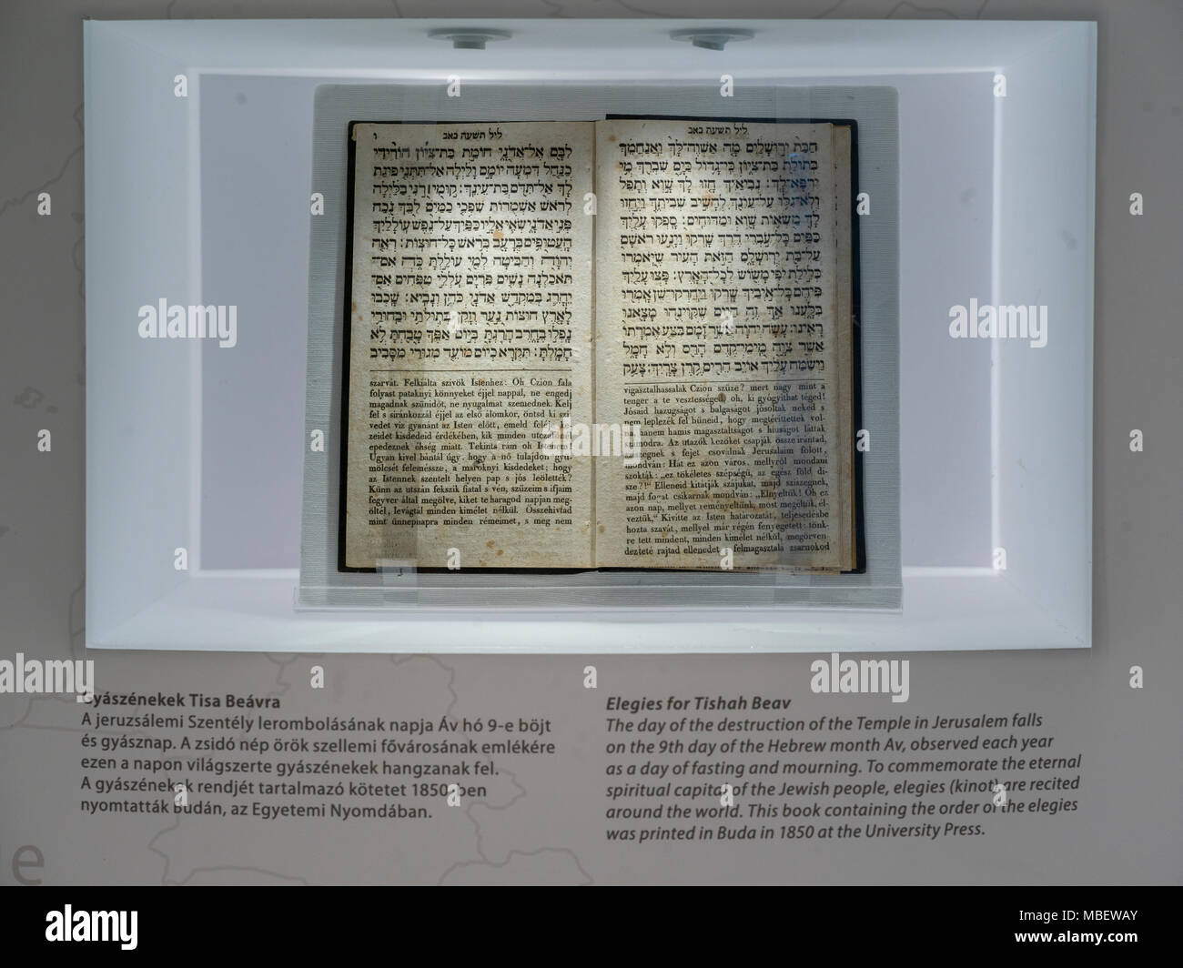Close-up of holy book in Jewish Museum, Great Synagogue, Dohany Street, Budapest, Hungary Stock Photo