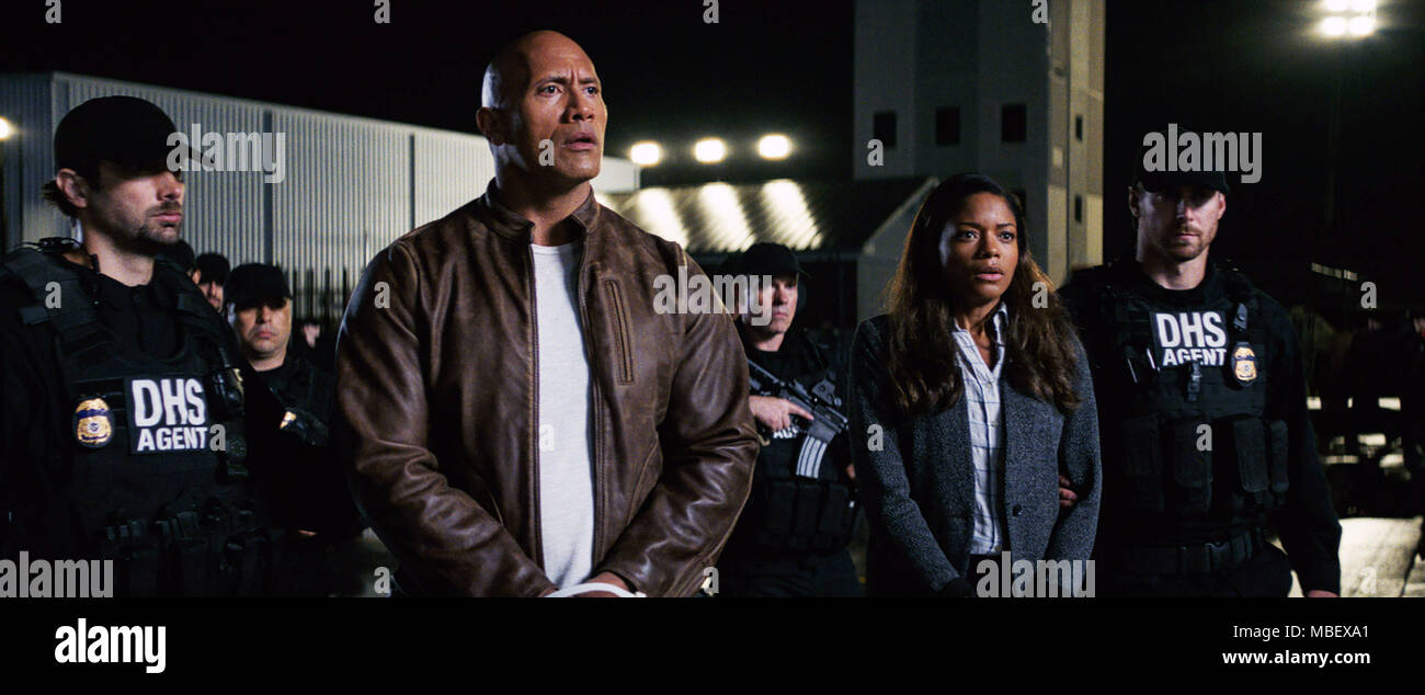 RAMPAGE, front, from left: Dwayne Johnson, Naomie Harris, 2018 ...