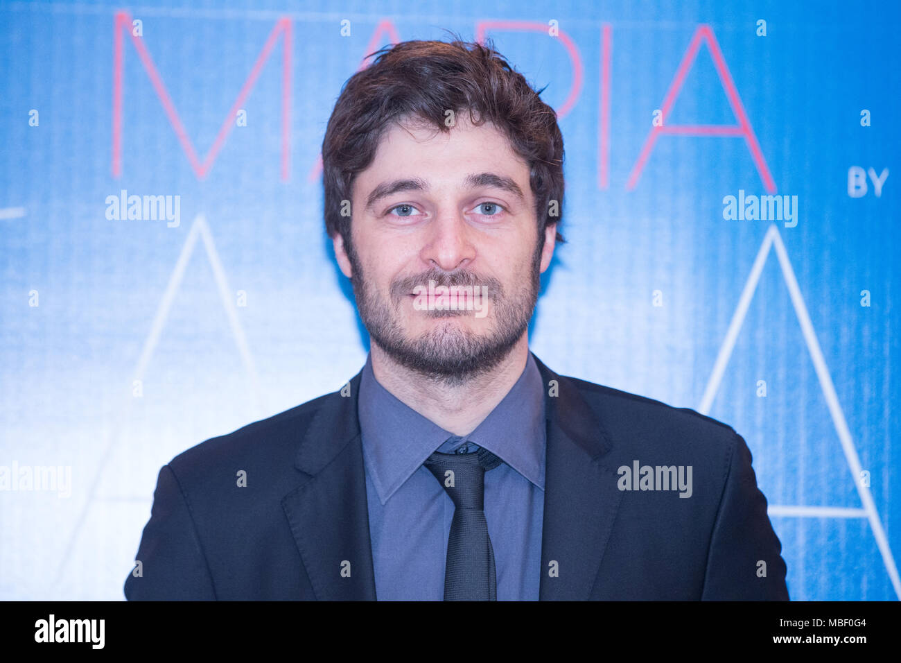 Roma, Italy. 09th Apr, 2018. Italian actor Lino Guanciale Photocall of the  premiere of the film "