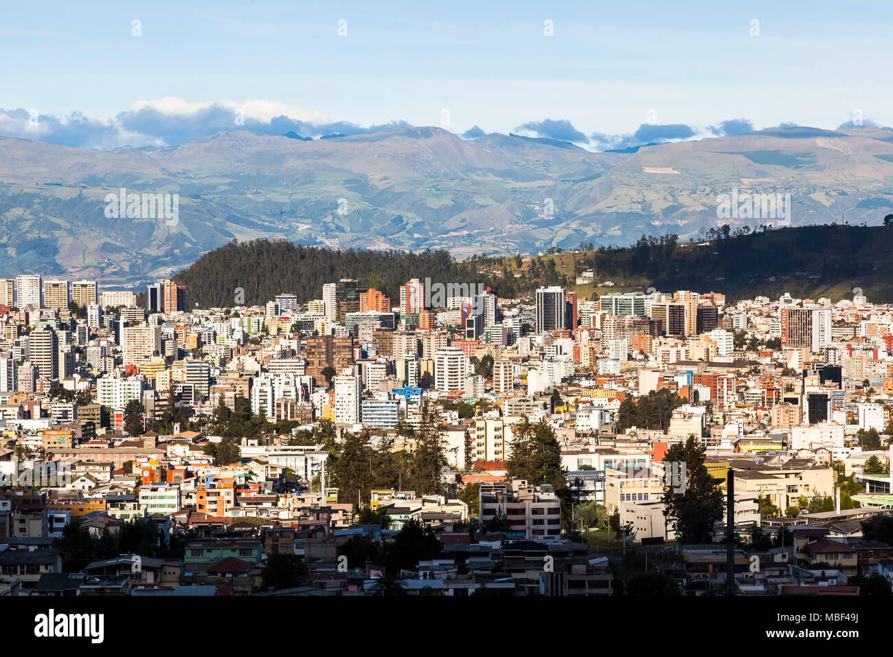 Residential and commercial modern Quito, Ecuador Stock Photo