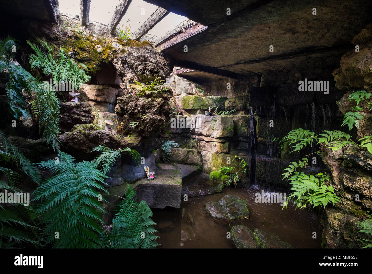 Dewstow Hidden Gardens Grotto by Pulham and son Edwardian landscape gardeners Monmouthshire Stock Photo