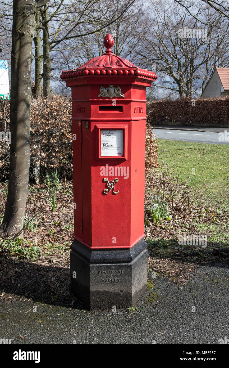A Grade 2 - Listed Penfold Post Office Box on the corner of Middleton  Avenue and Denton Road in Ilkley, Yorkshire, UK. 0ne of Twenty remaining  boxes Stock Photo - Alamy