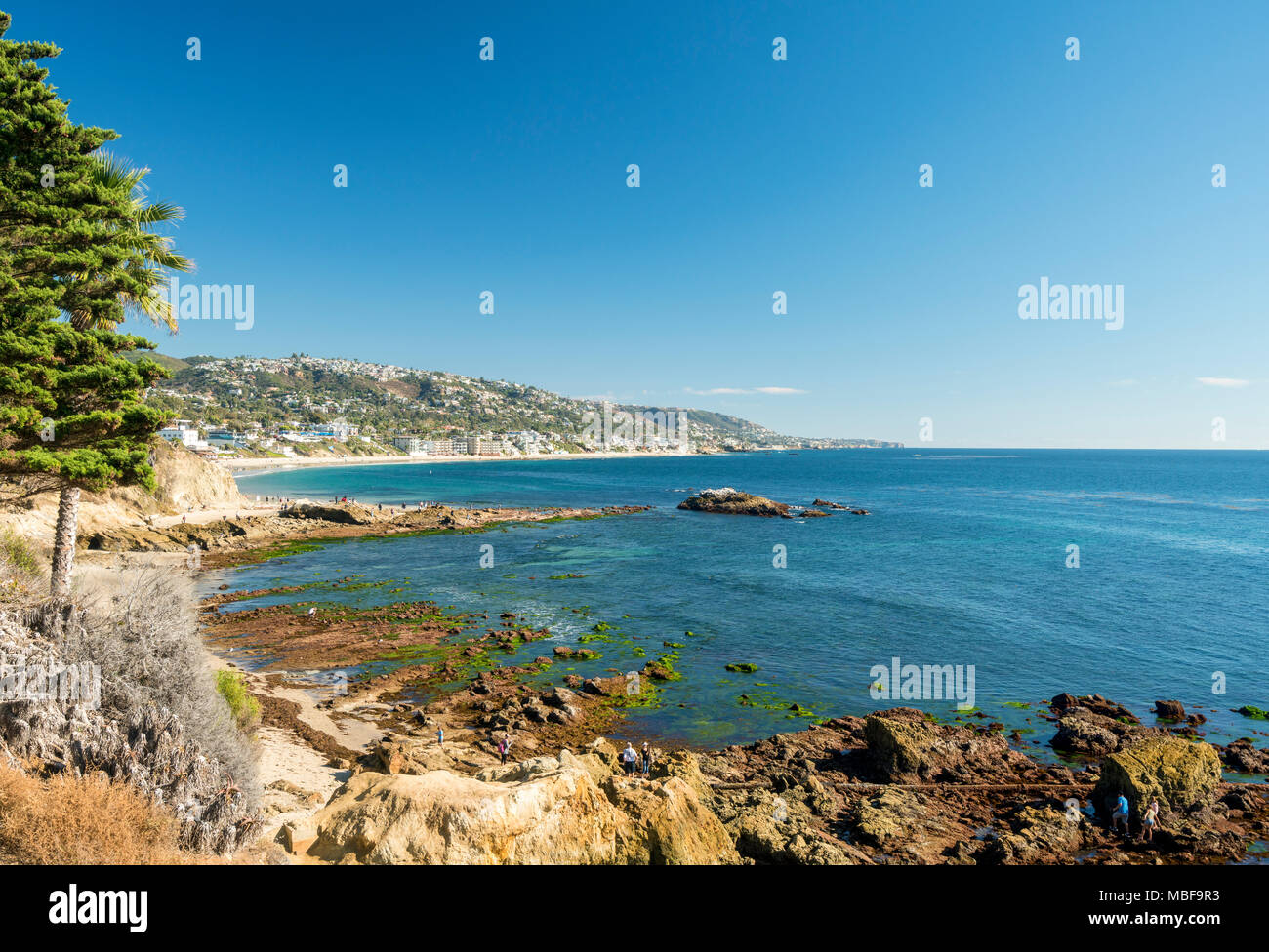 California - View of the sandy shoreline at Laguna Beach, USA Stock Photo