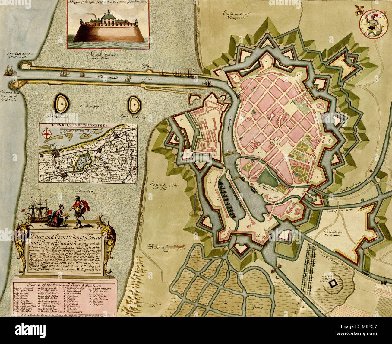 Survey of London, Westminster, and Southwark - 1700 Stock Photo