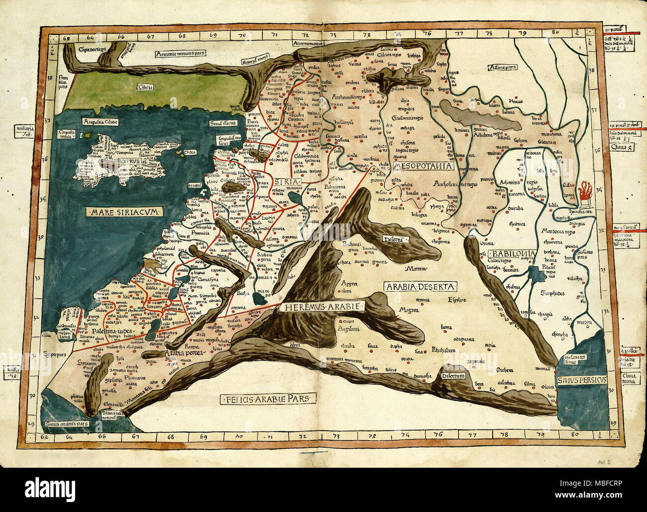 Antique map of Turkey & Cyprus by C. Ptolemeus - L. Fries