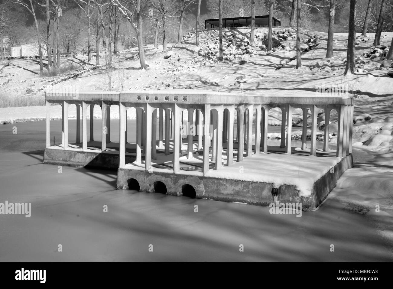 Philip Johnson's Glass House & Pavilion Stock Photo Alamy