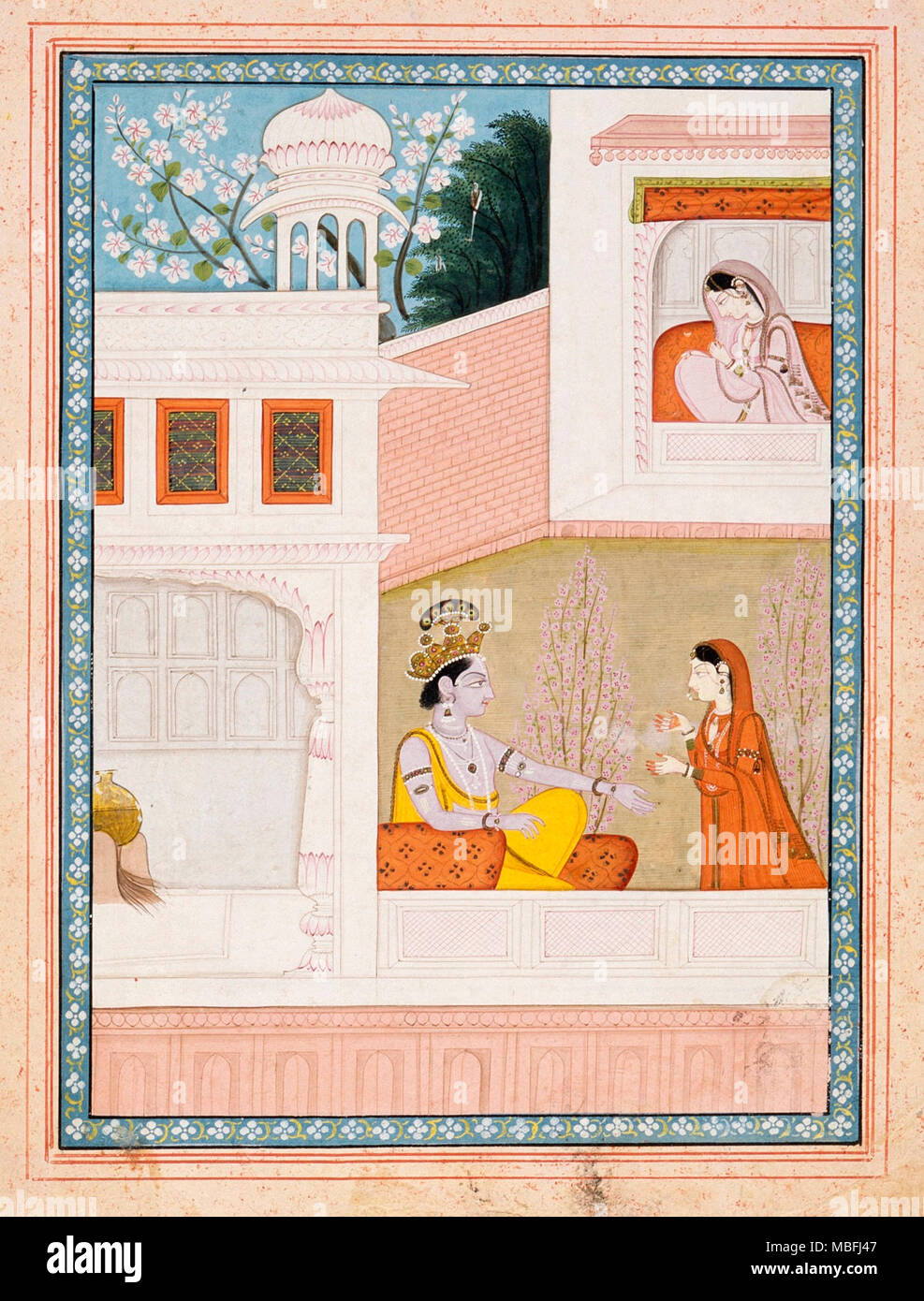 Krishna Talks to Radha's Maidservant Stock Photo