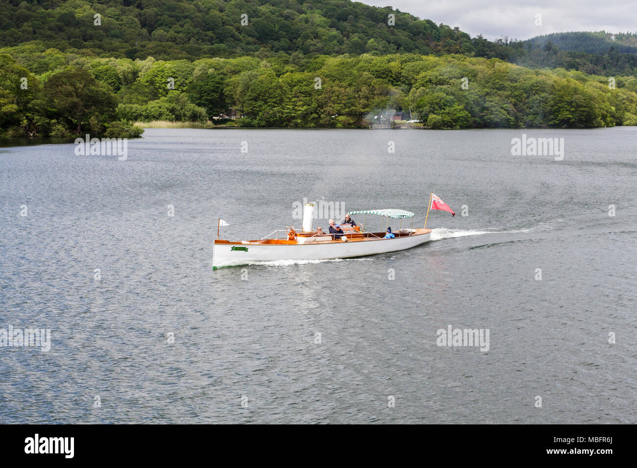 Sailing on Lake Windermere in the Lake District Stock Photo