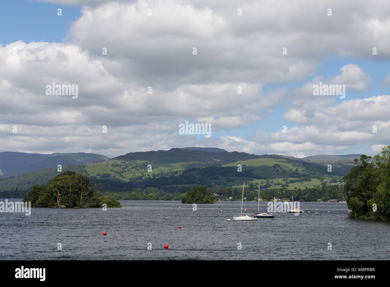 Views from Lake Windermere in the Lake District, Cumbria Stock Photo