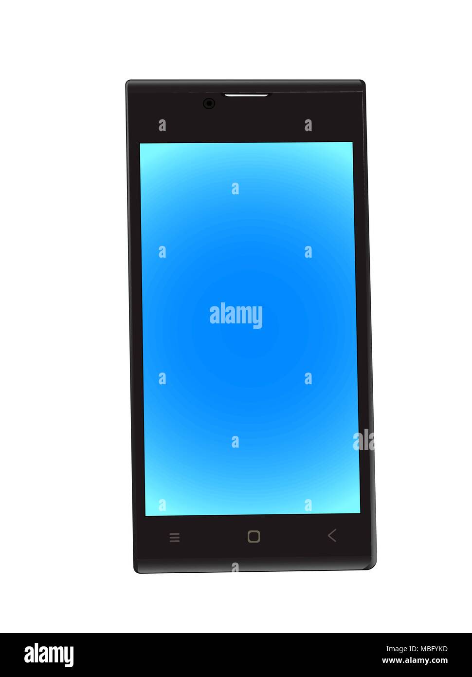 A black smartphone vector with white blank screen Stock Vector Image ...